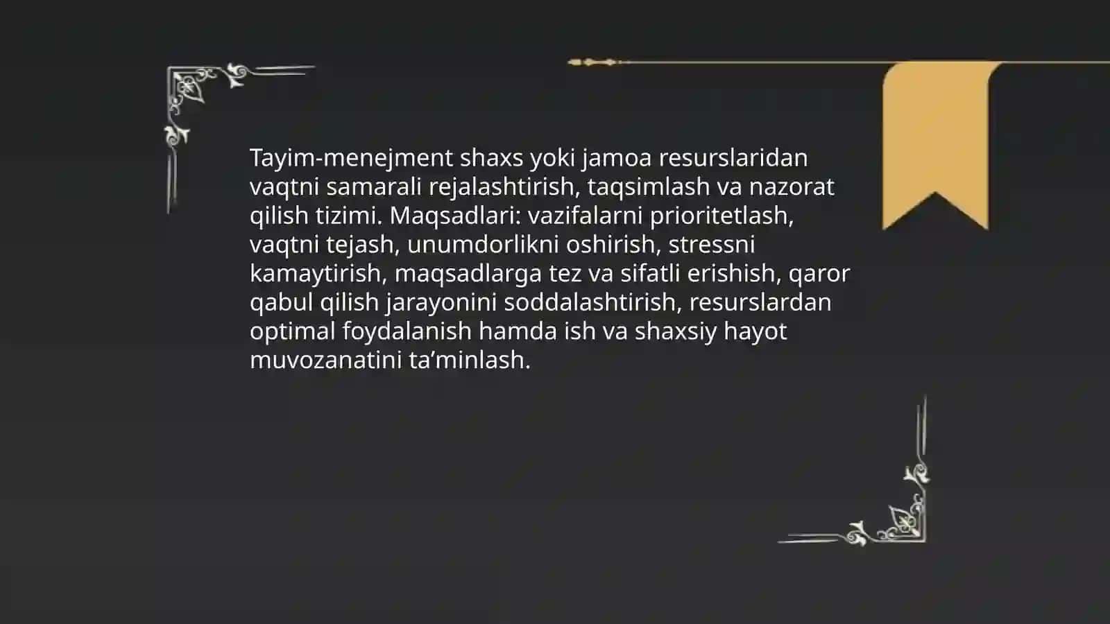 Tayim -menejment asoslari va texnikasi 3