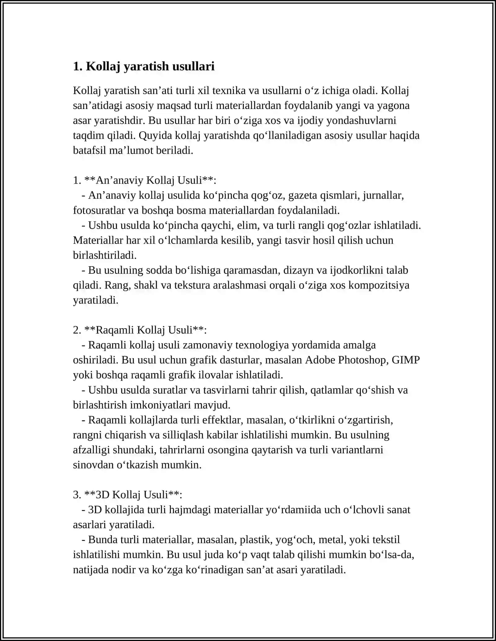 RASTLI GRAFIKA DASTURIDA KOLLAJ YARATISH 3