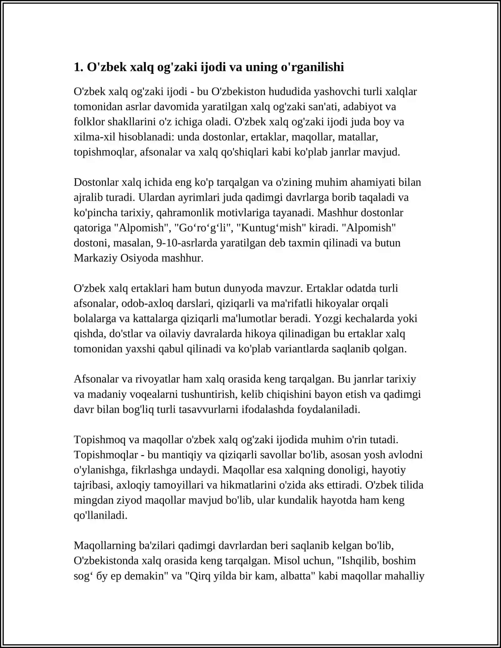 O'zbek Xalq Og'zaki Ijodi 3