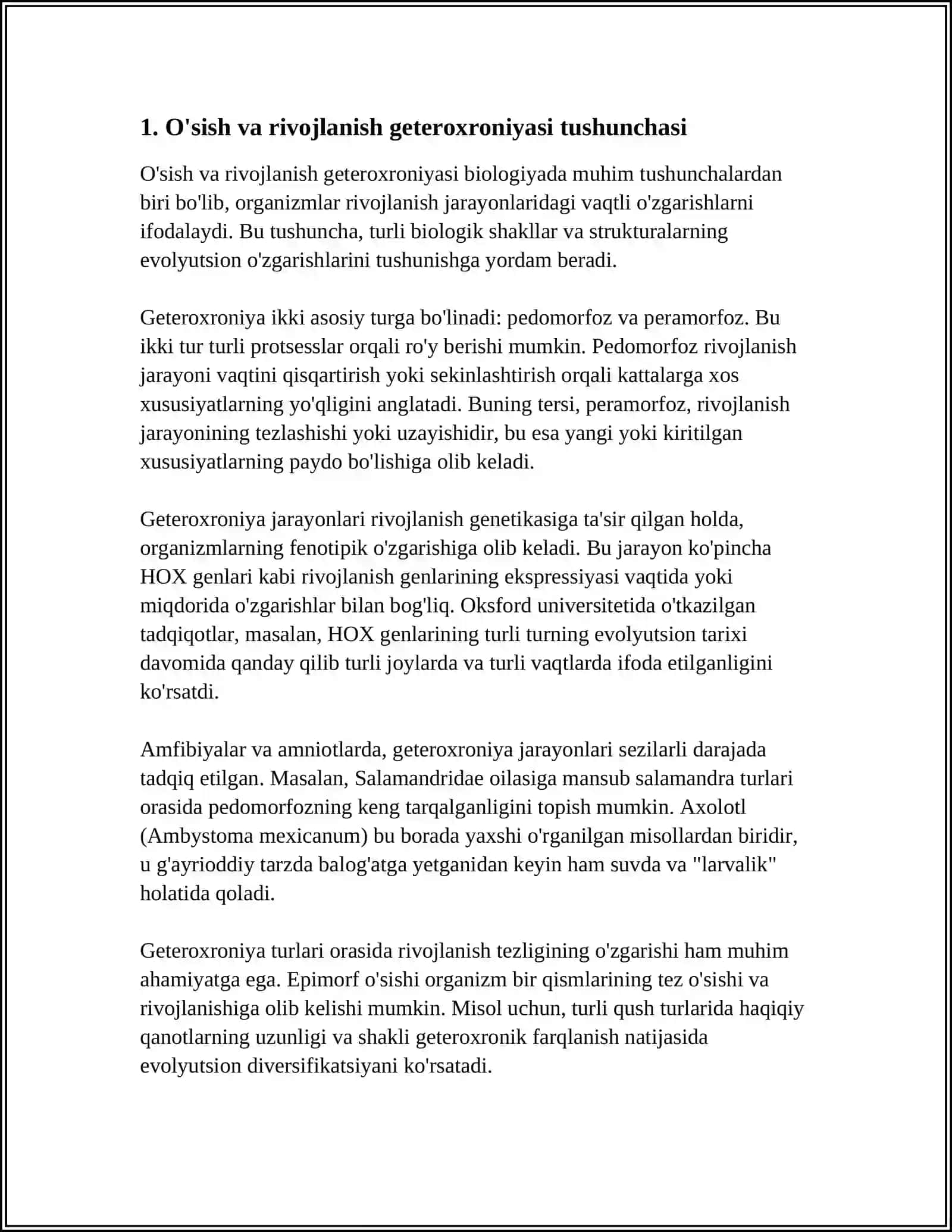 O'SISH VA RIVOJLANISH GETEROXRONIYASINI JADVAL VA SXEMALAR TARZIDA O'RGANIB CHIQISH 3