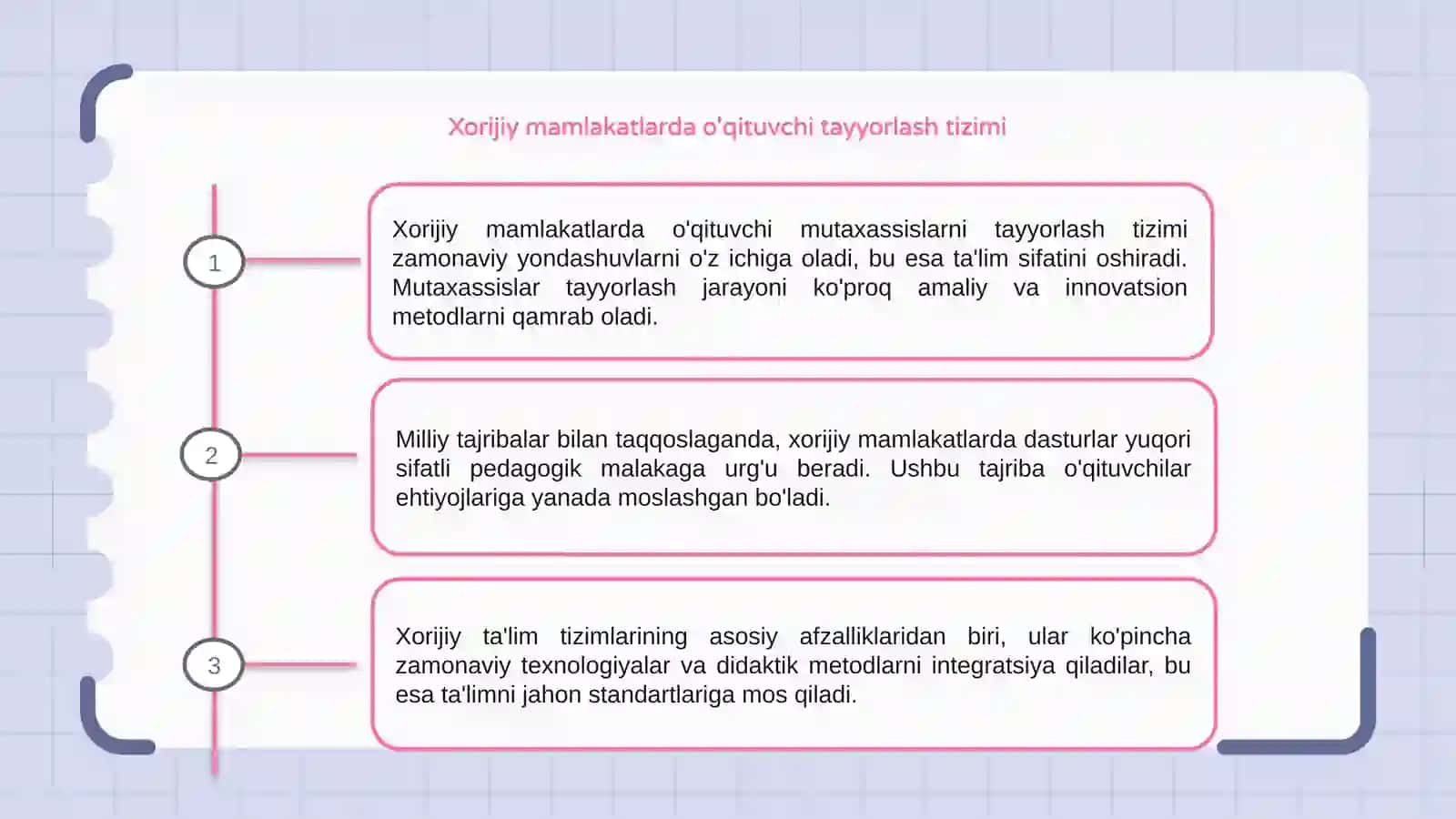 Xorijiy mamlakatlarda o'qituvchi tayyorlash muammosi 3