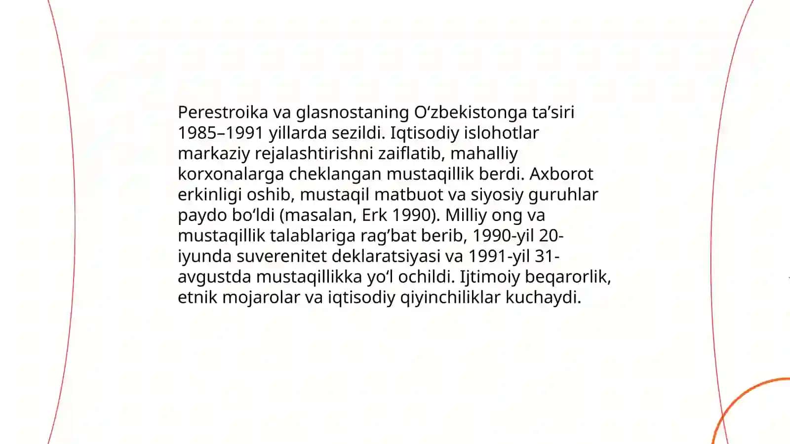 Perestroika va glasnostaning Oʻzbekistonga taʼsiri 3