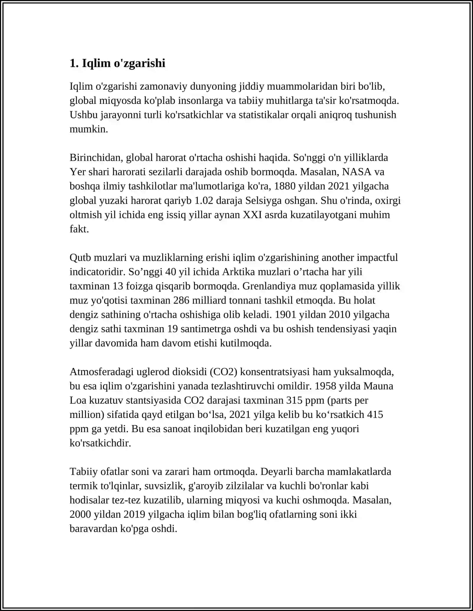 EKOLOGIYADAN GLOBAL MUAMMOLARI 3