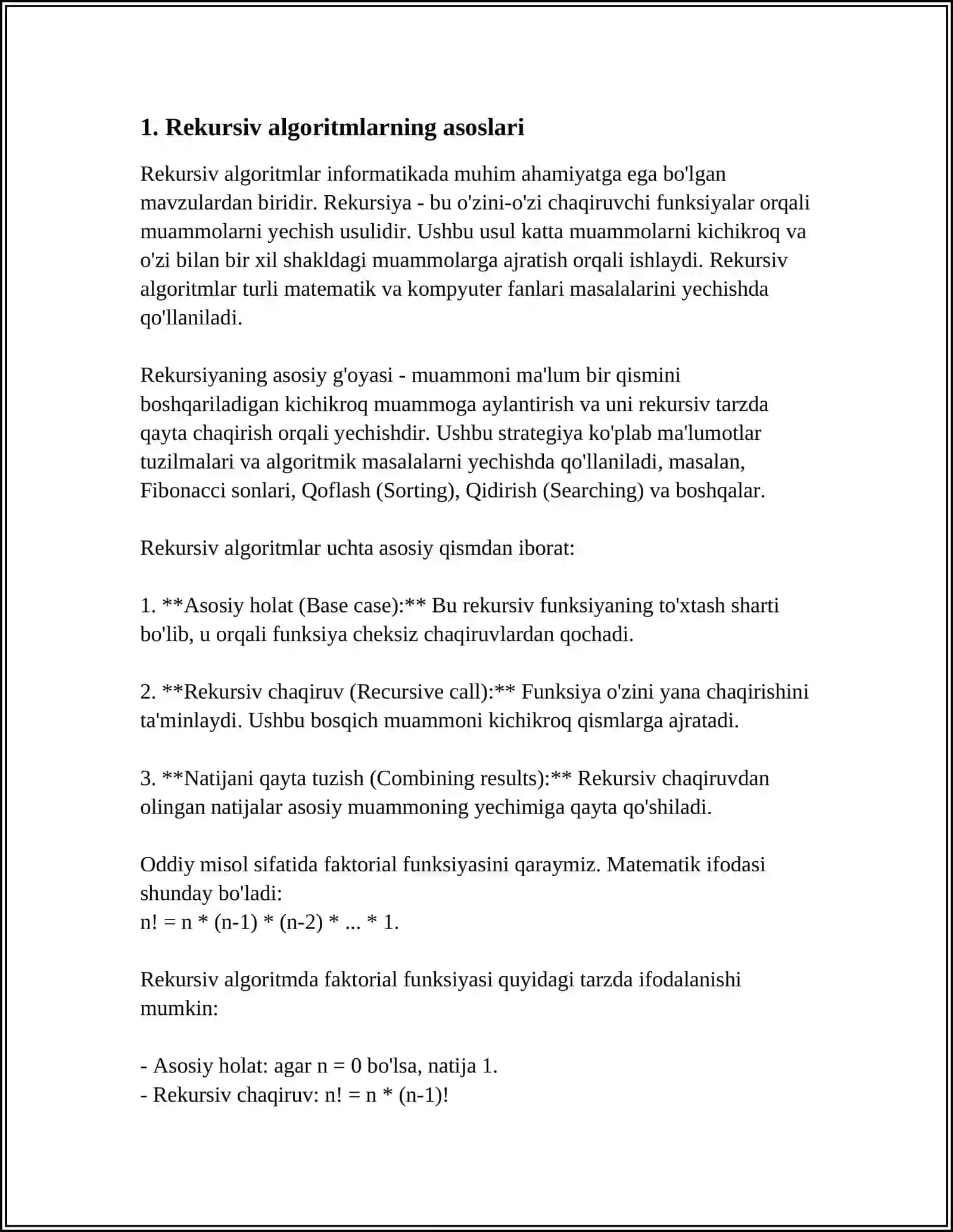 REKURSIV ALGORITMLAR VA ULARNING VAZIFALARI 3