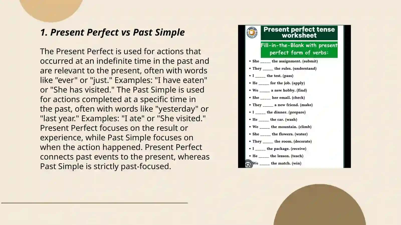 Present perfect 3