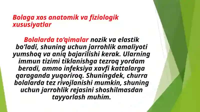 Bolalarda churra kesish xususiyatlari 3