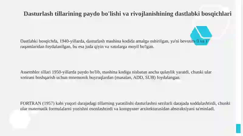 Dasturlash tillari:rivojlanish tarixi 3