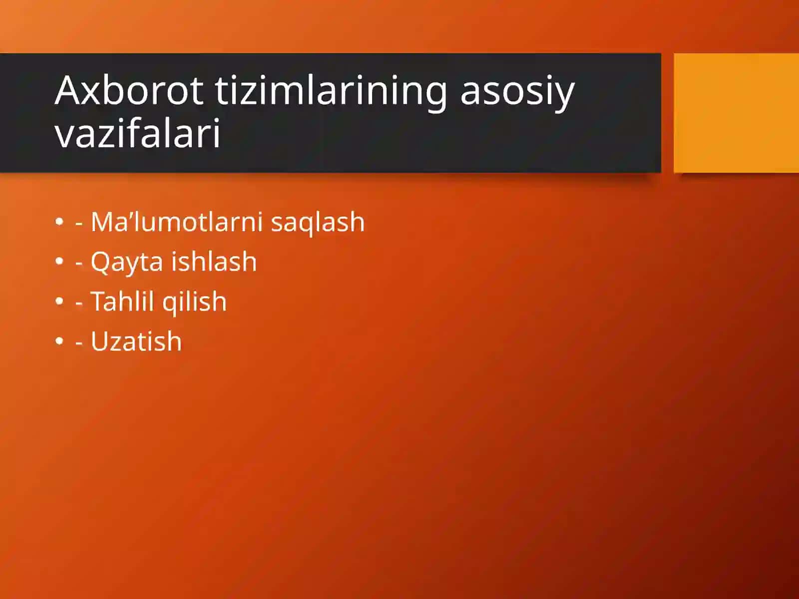 Axborot tizimlarining tasnifi 3