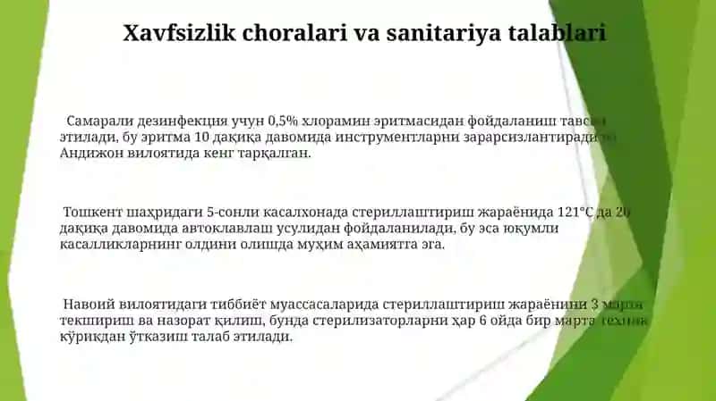 Sterilizatsiya va dezinfeksiya. Asboblarni sterillash bosqichlari 3