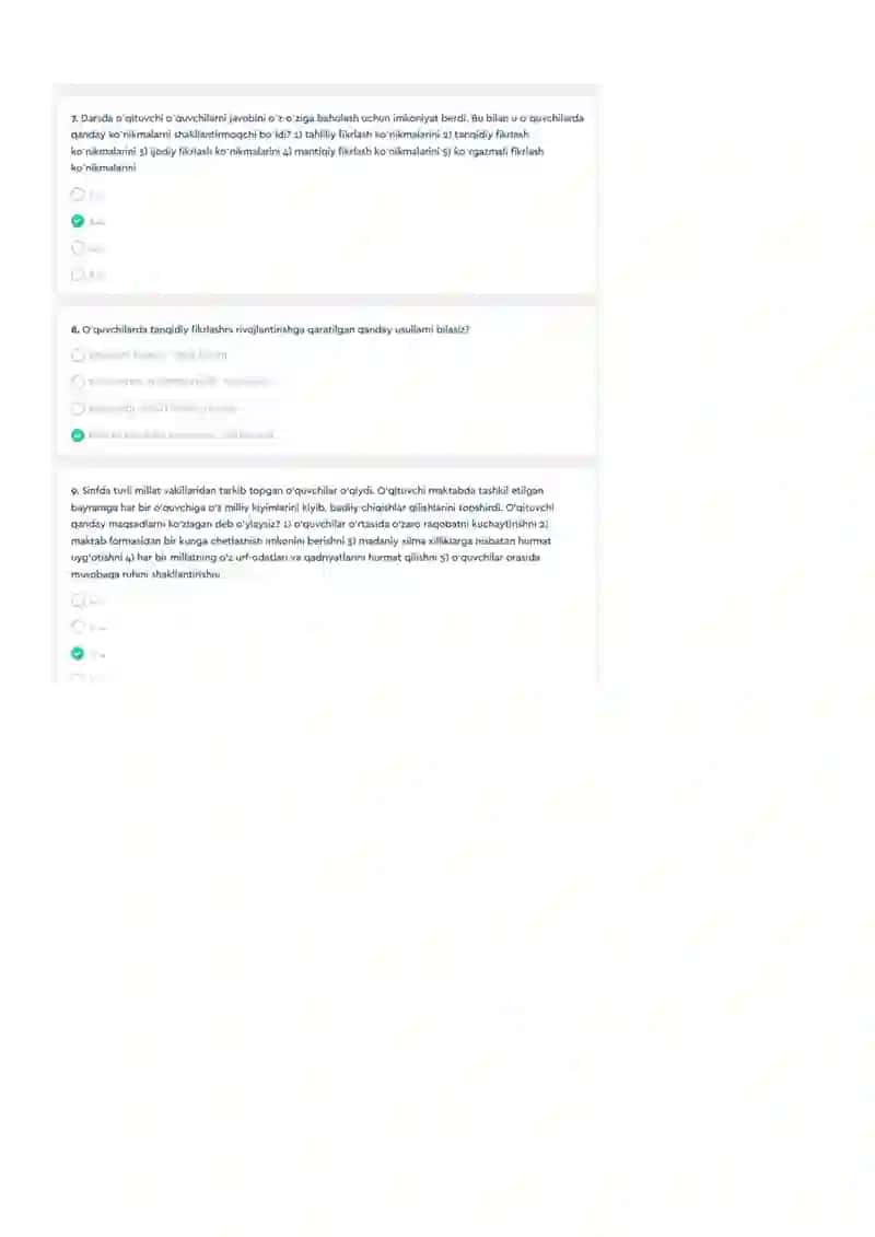 Psixologiya diagnostik test javoblari bilan 3