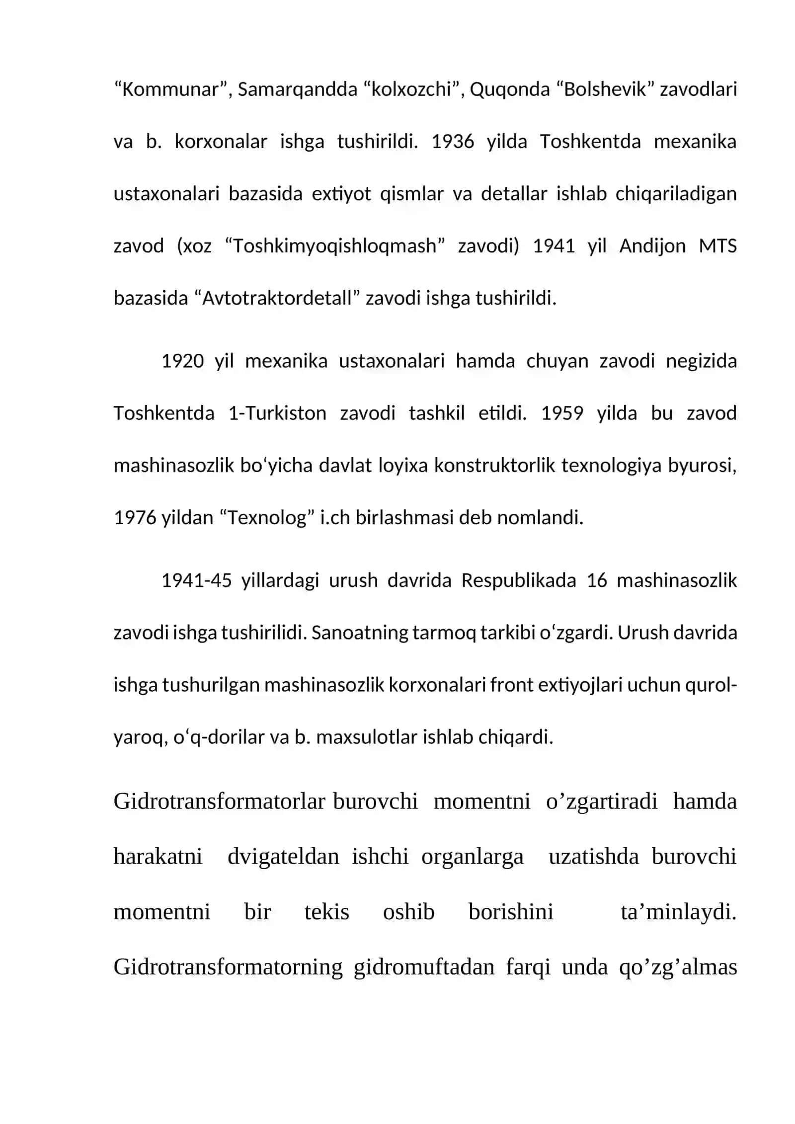 Mashinasozlik sohasida gidravlik jihozlarning o’rni 3