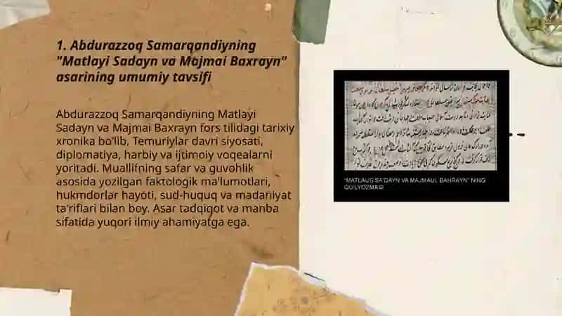 Abdurazzoq Samarqandiyning Matlayi Sadayn va Majmai Baxrayn 3