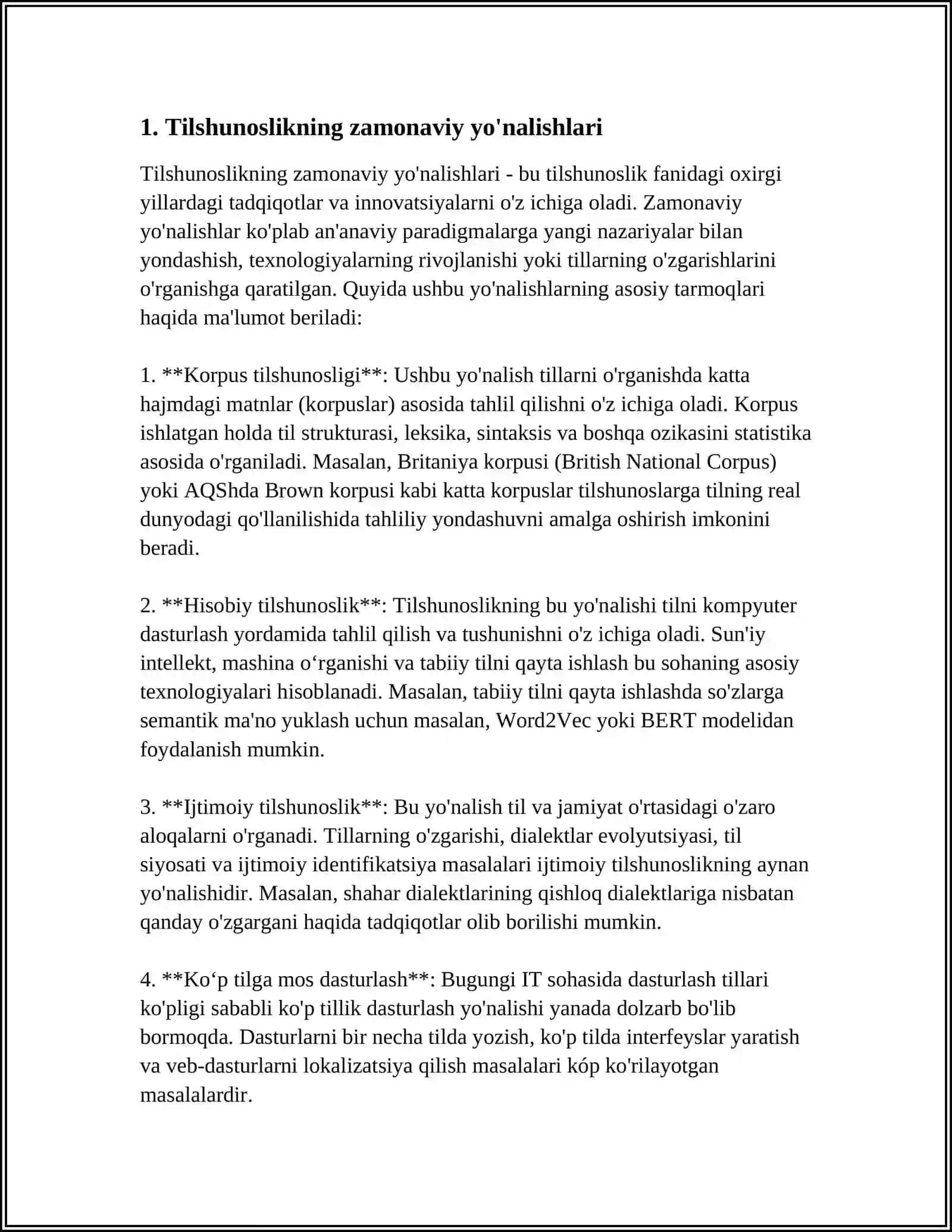 TILSHUNOSLIKNING ZAMONAVIY YO'NALISHLARI VA DOLZARB MUAMMOLARI 3