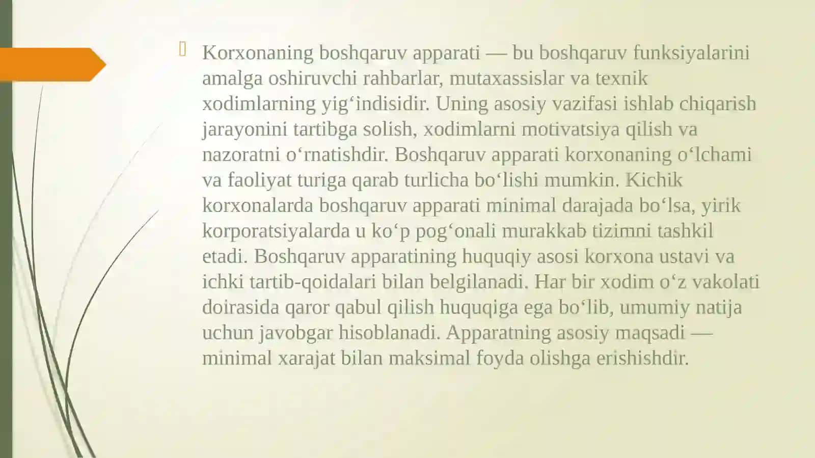 Korxona boshqaruv apparati va boʻlimlar faoliyati 3