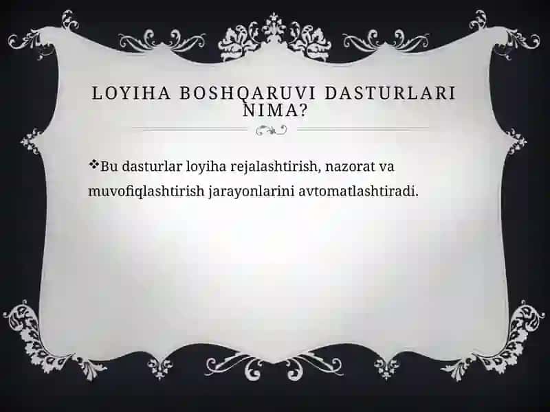 Loyiha boshqaruvi dasturlari 3
