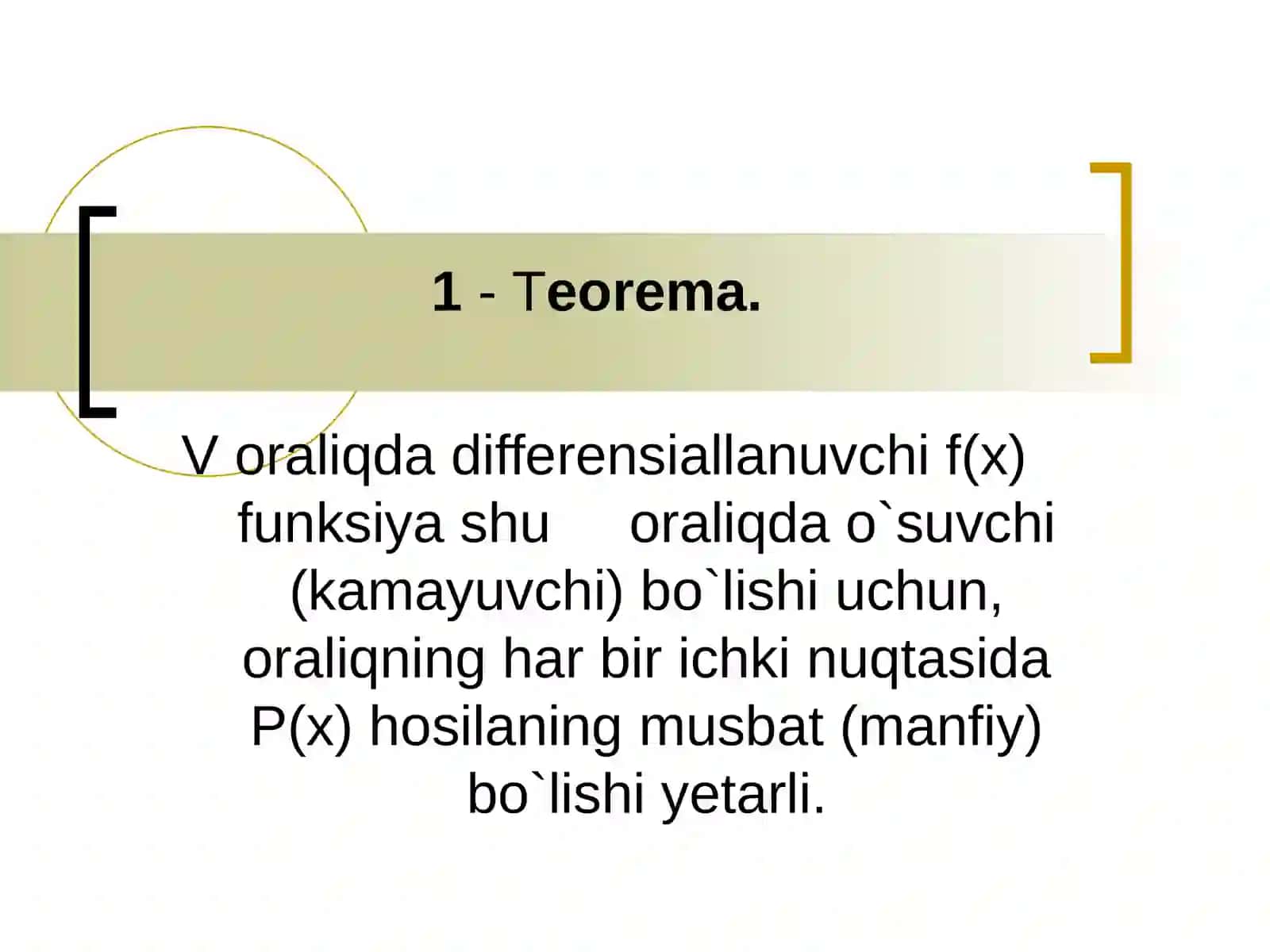 Funksiyani hosila yordamida to`la tekshirish va uning grafigini chizish 3