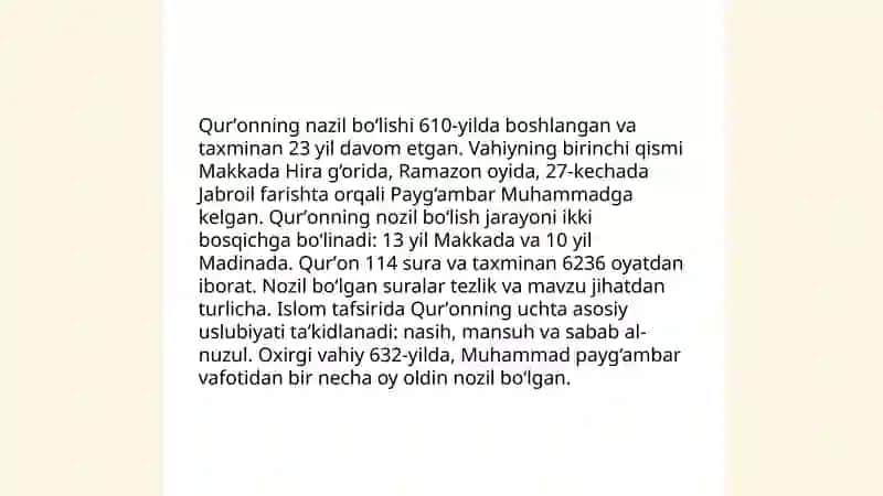 Qurʼon, hadis, fiqh, aqida, ilmlarining shakllanish tarixi 3