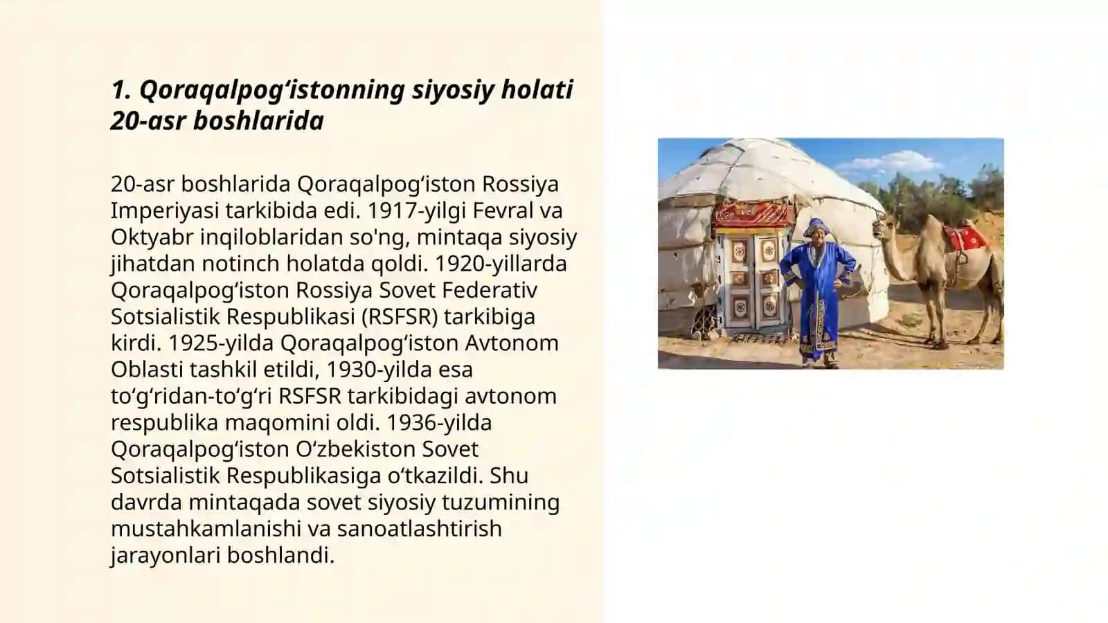 Qoraqalpogʻistonning siyosiy holati 20-asr boshlarida 3