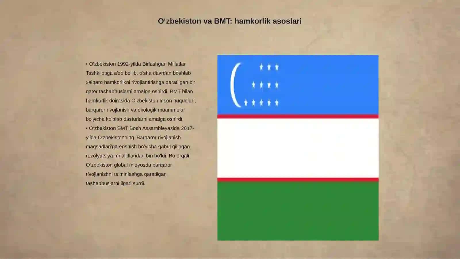 O‘zbekistonning xalqaro tashkilotlar bilan hamkorlik aloqalari 3