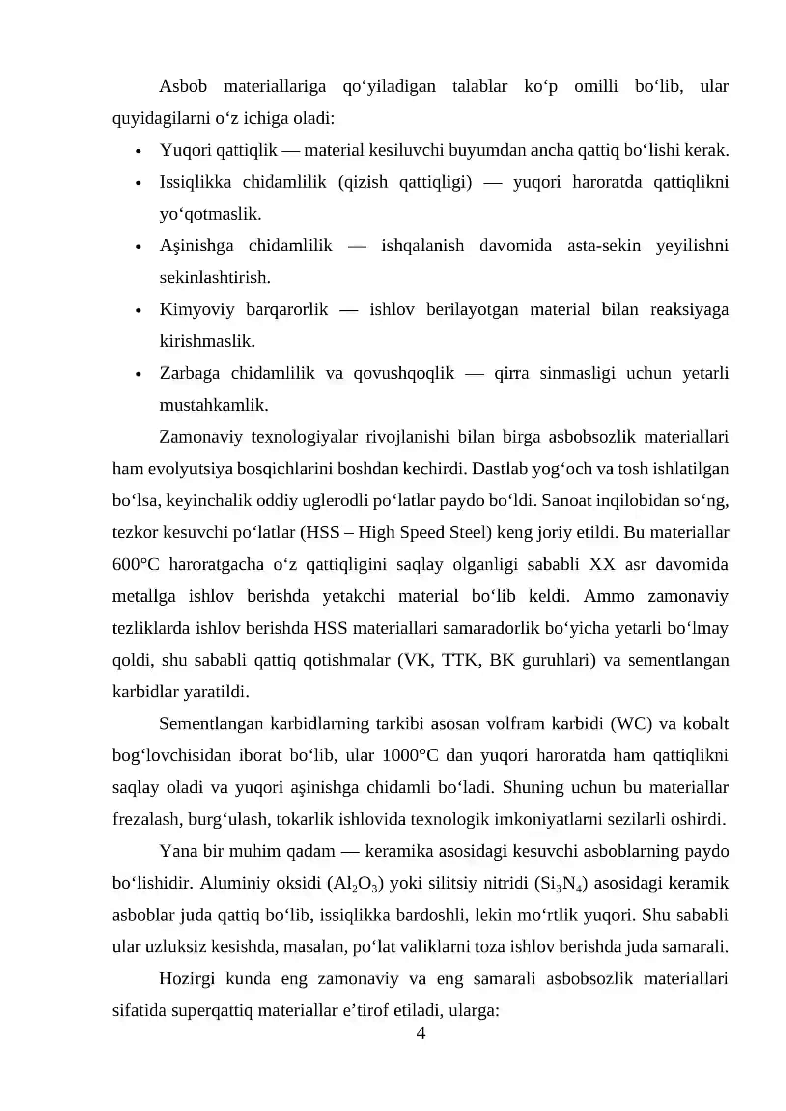 ZAMONAVIY ASBOBSOZLIK MATERIALLARI, QO‘LLANILISH MIQYOSI VA KLASSIFIKATSIYASI 3