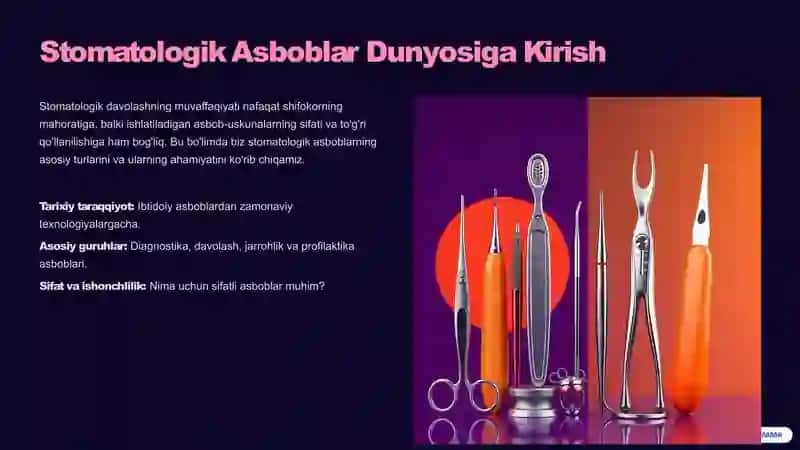 stomotologik qurilmalar dastaklar va dastalar va ularni o'rnatish qoidalari 3