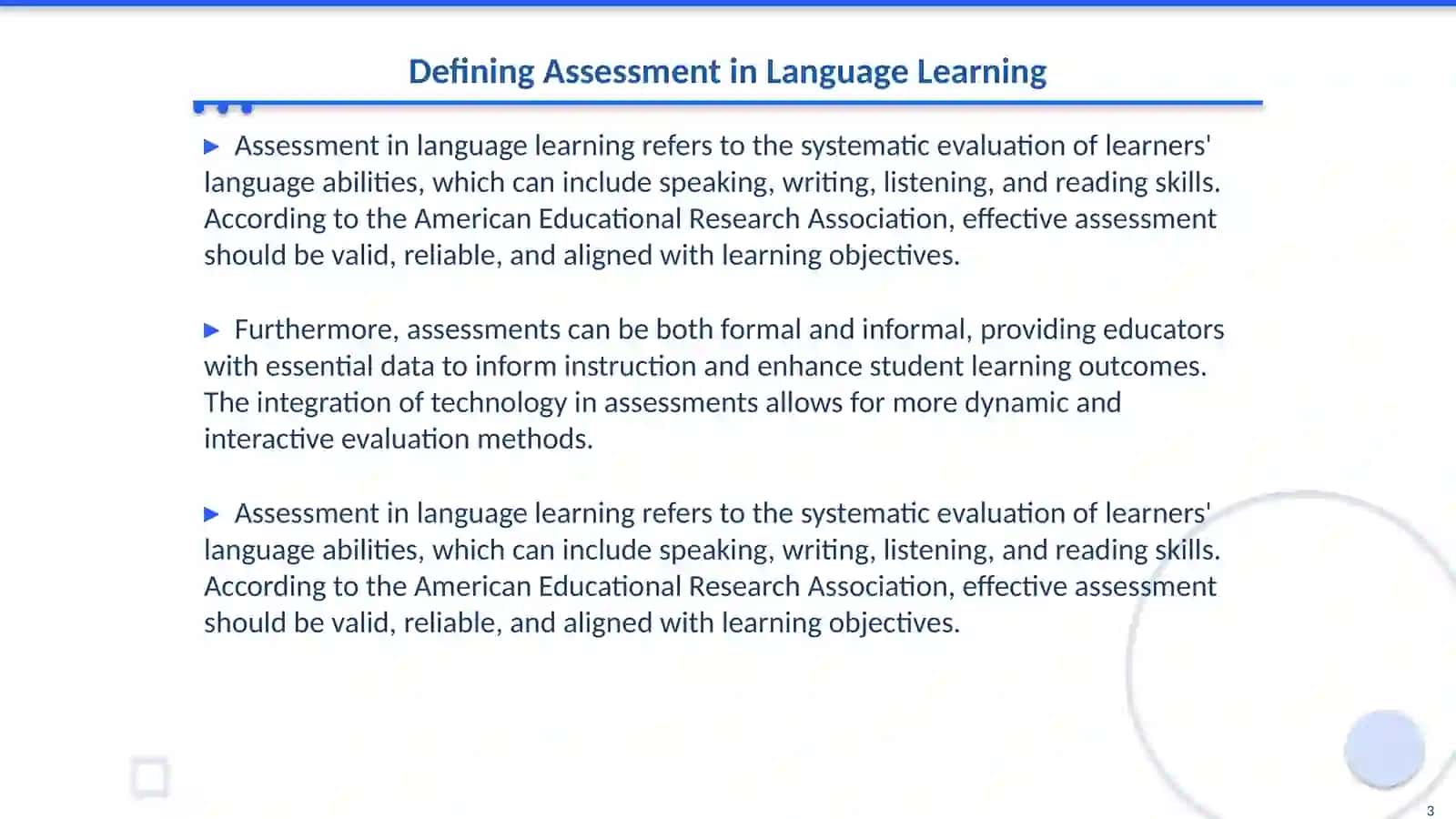 Assessment and Feedback in Technology-enhanced language learning 3