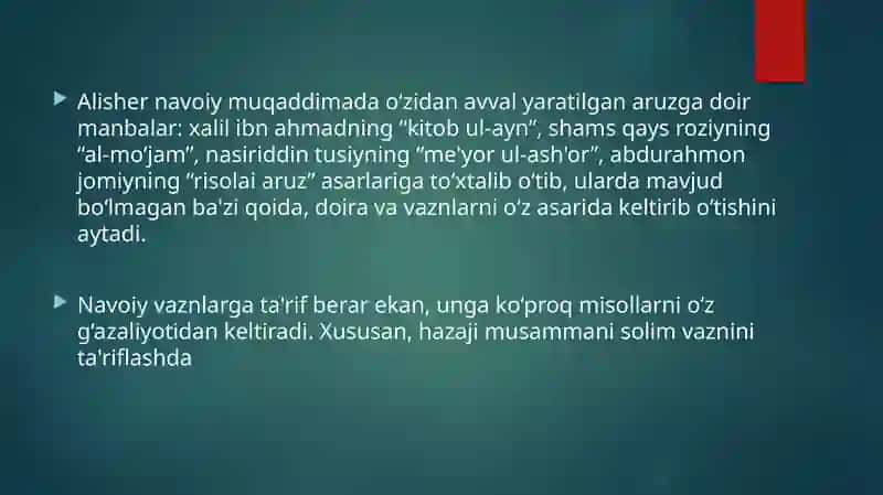 Alisher Navoiyning “Mezon ul-avzon” asari 3
