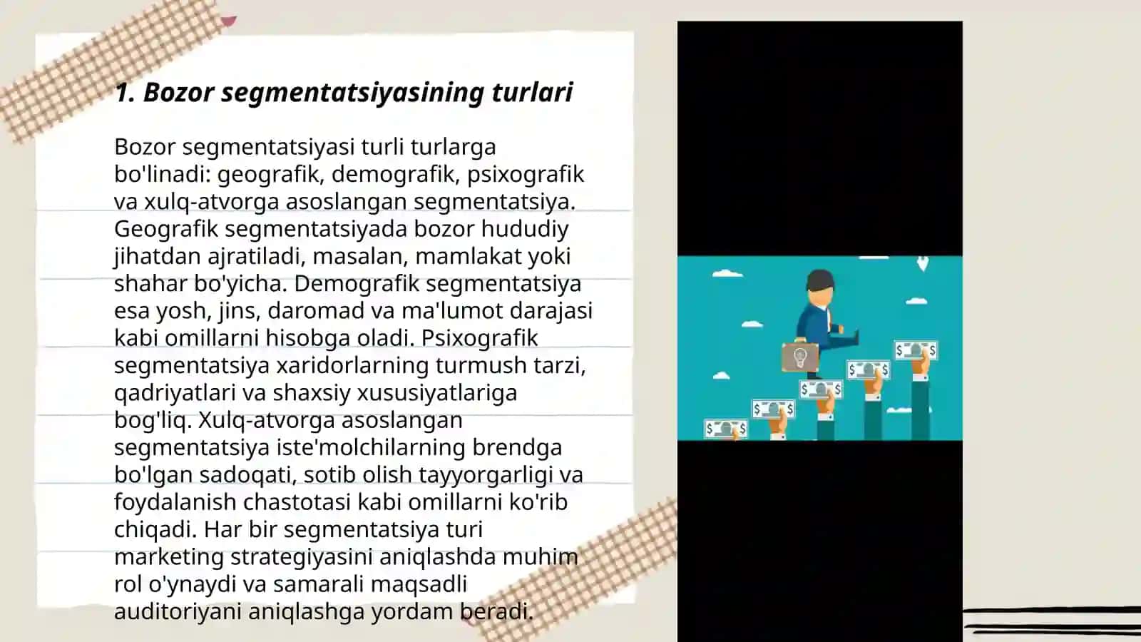 Bozor segmentatsiyasi va tovarni bozorda pozitsiyalashtirish 3