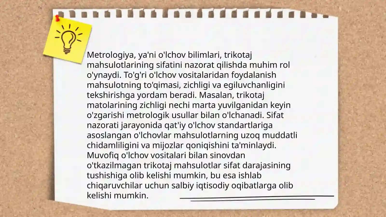 Metrologiya Trikotaj maxsulot sifatini belgilovchi standartlar 3