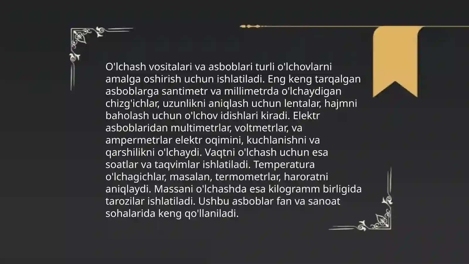 O'lchash vositalari va asboblari 3