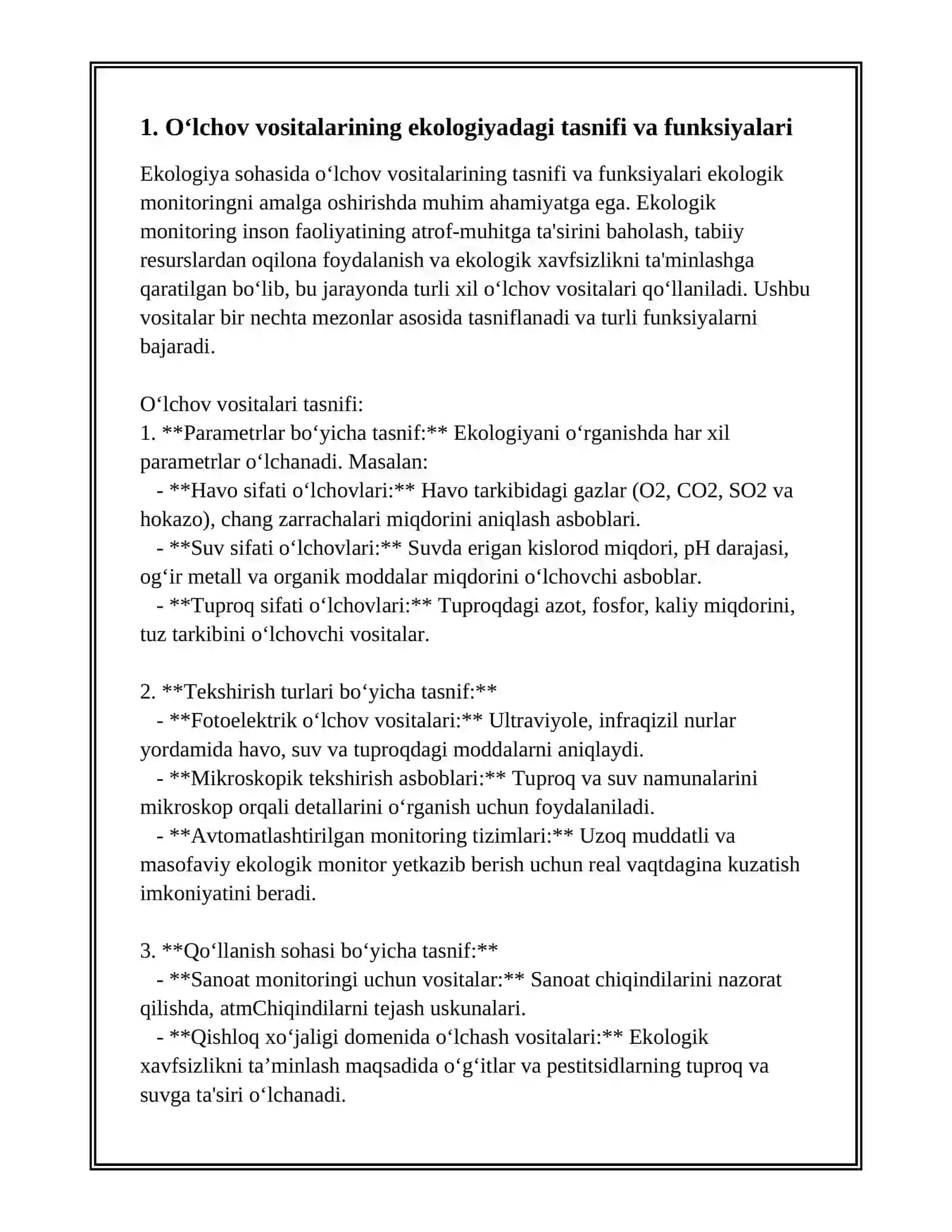 EKOLOGIYA SOHASIDAGI OLCHOV VOSITALARINING XAREKTERIKASI 3