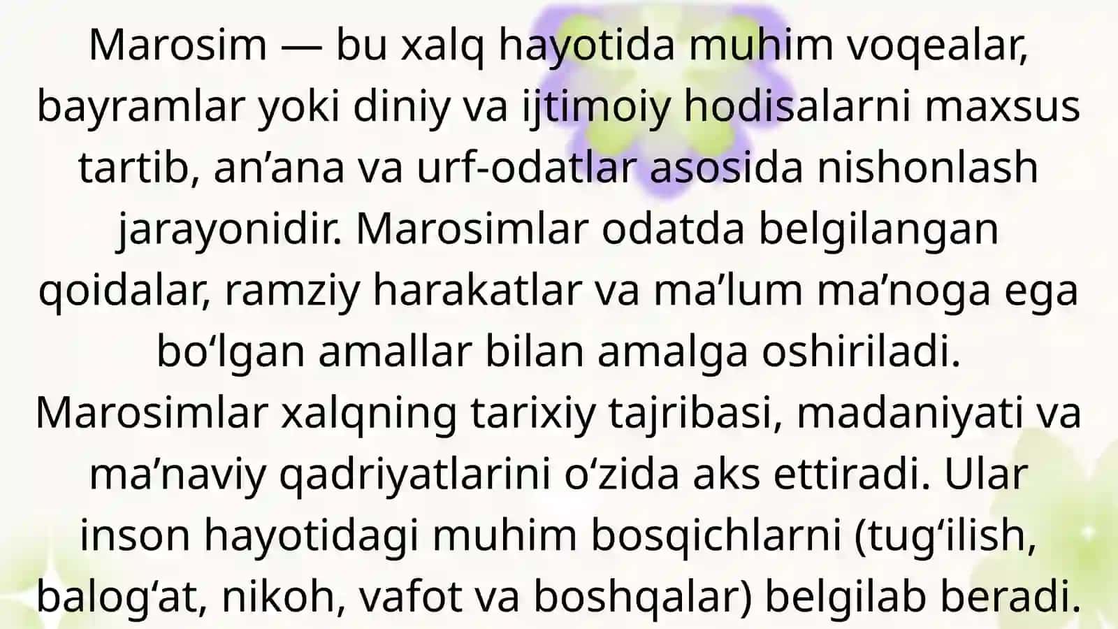 MAROSIMLAR VA ULARNING XALQ HAYOTIDAGI O'RNI 3