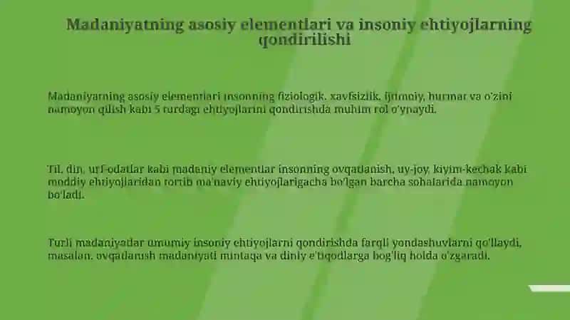 Madaniyatning asosiy elementlari 3