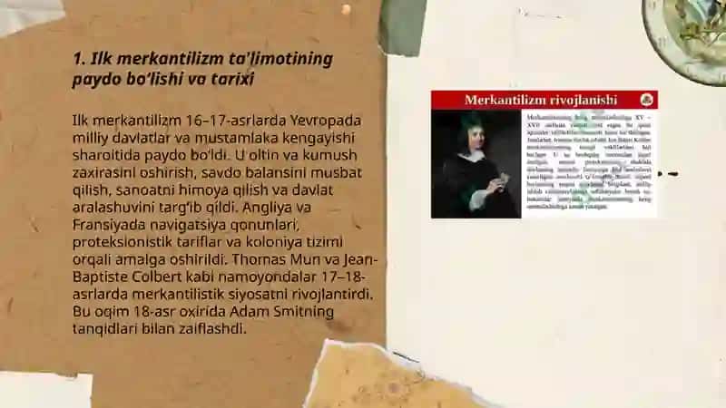 Ilk merkantilizm ta'limoti va uning namoyondalari 3