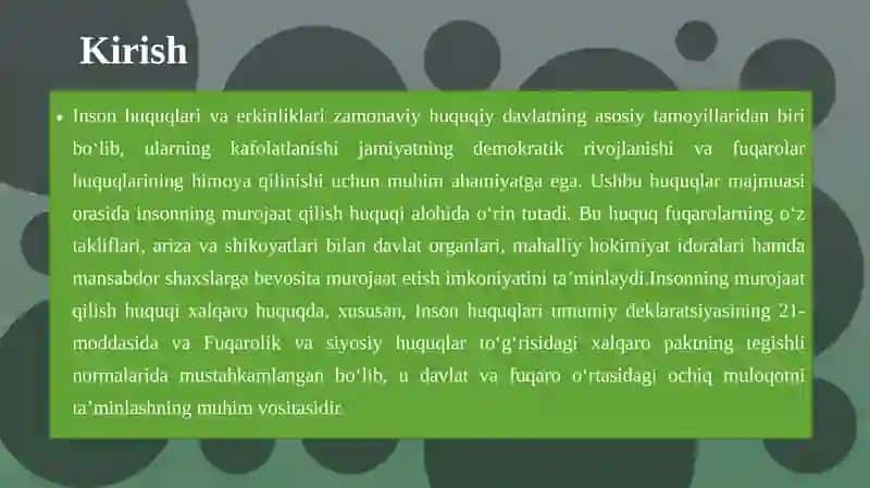 Insonning murojaat qilish huquqi tushunchasi 3