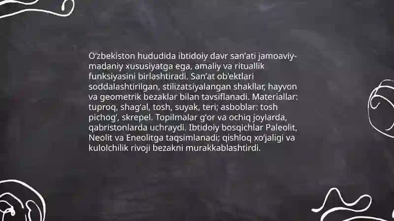 Oʻzbekiston hududida ibtidoiy davr sanʼati 3