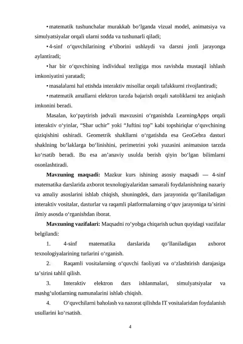 4-sinf matematika darslarida axborot texnologiyalaridan foydalanish 3