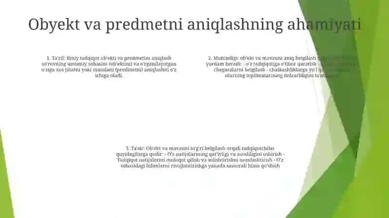 Ilmiy Tadqiqotning Ob'Yekti Va Predmetini Belgilash 3