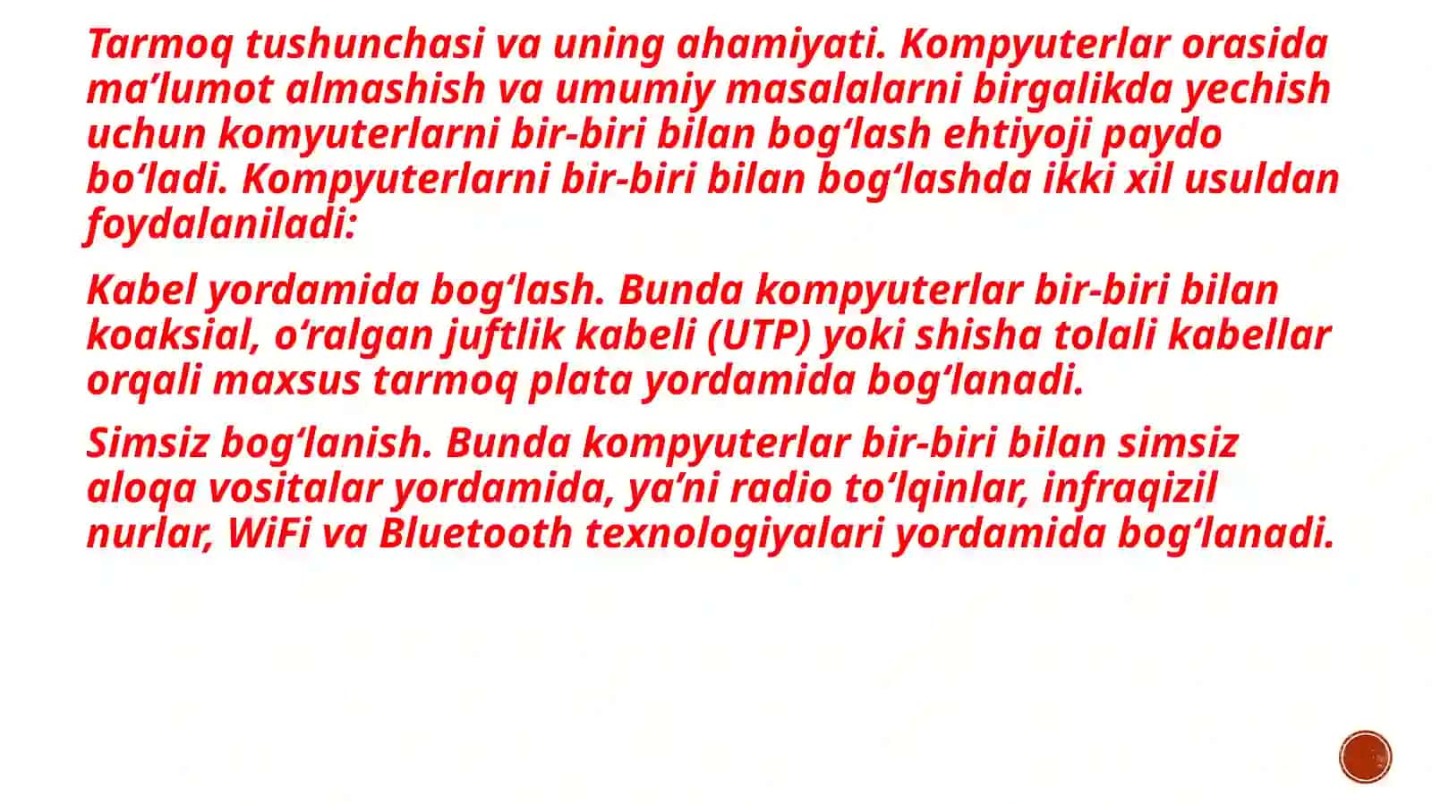 Tarmoq tushinchasi va uning ahamiyati 3