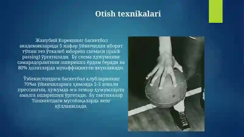 Basketbol sport turi texnikasi va taktikasi 3