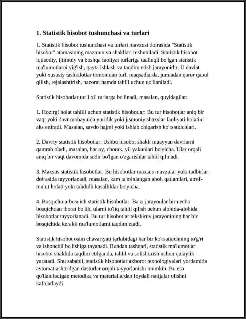 STATISTIK HISOBOT, REGISTR VA MAXSUS TASHKIL ETILADIGAN STATISTIK KUZATISHLAR 3