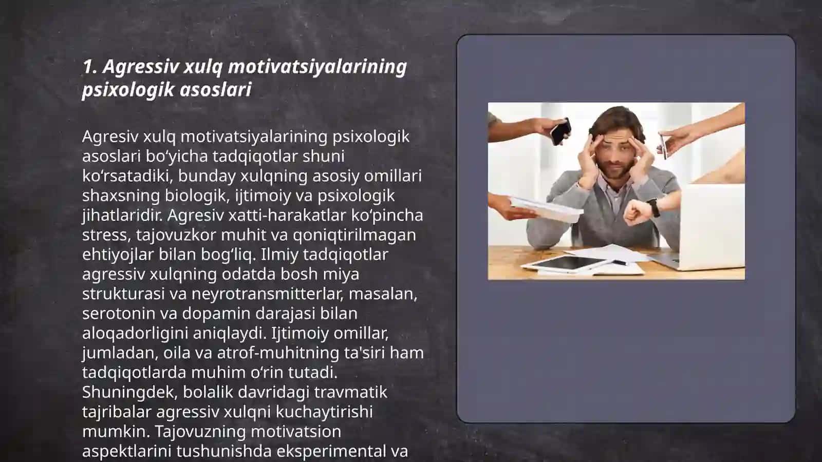 Shaxsdagi agressiv xulq motivatsiyalari 3