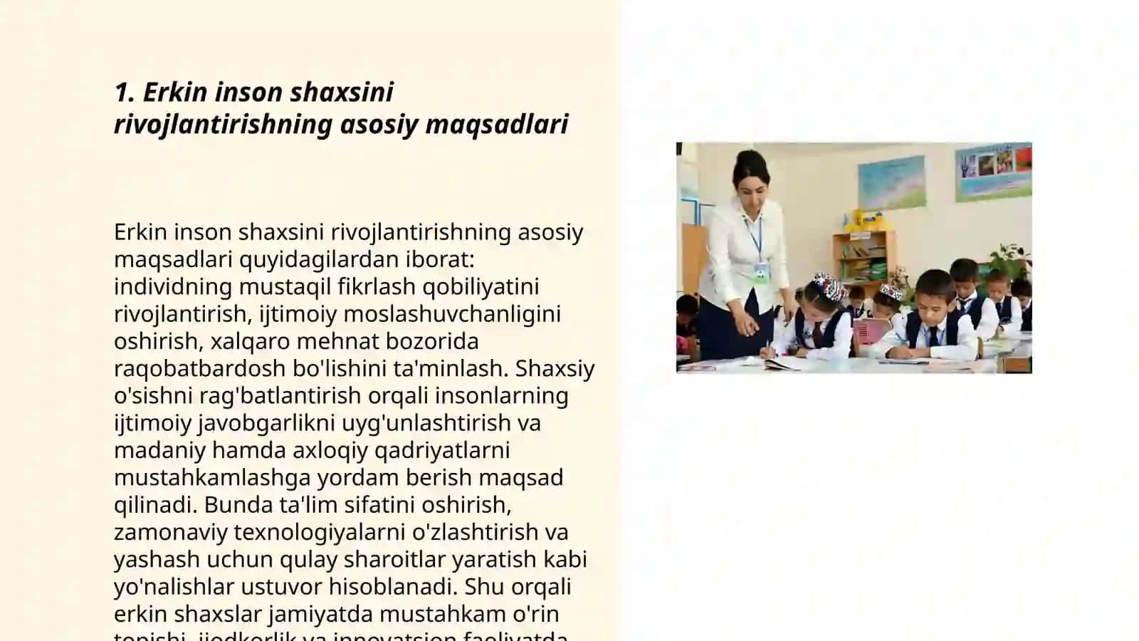 Erkin inson shaxsini rivojlantirish- ma'naviy tarbiyaning maqsadi 3