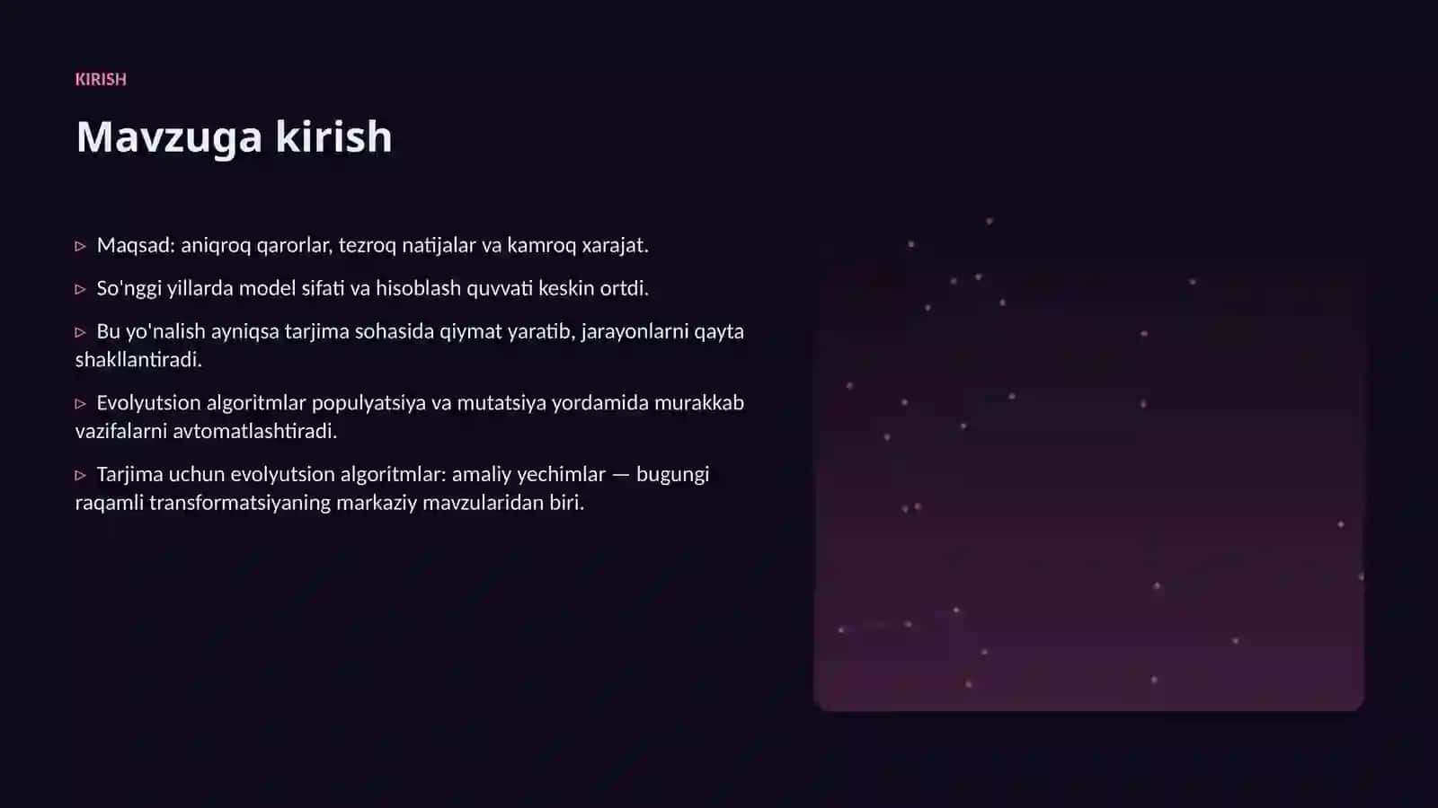 Tarjima uchun evolyutsion algoritmlar: amaliy yechimlar 3