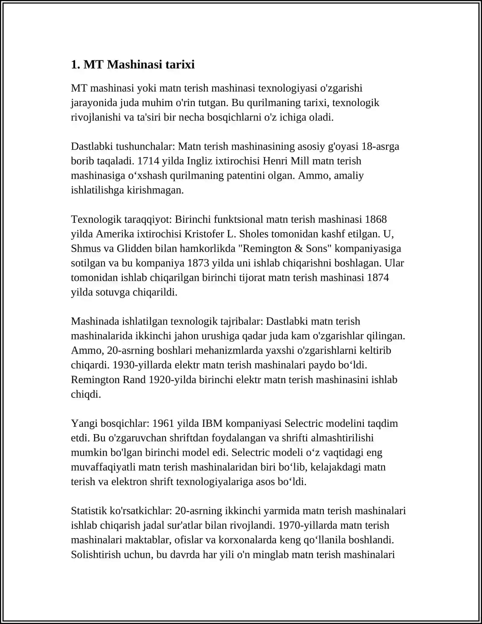 MUSTAQIL ISH Mavzu: MT MASHINASI HAQIDA 3