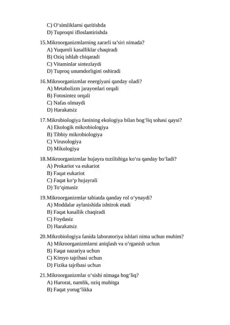 Mikrobiologiya va virusologiya test JAVOBSIZ 2025 3