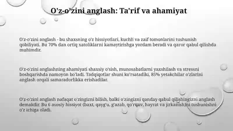 O'z-o'zini anglash 3