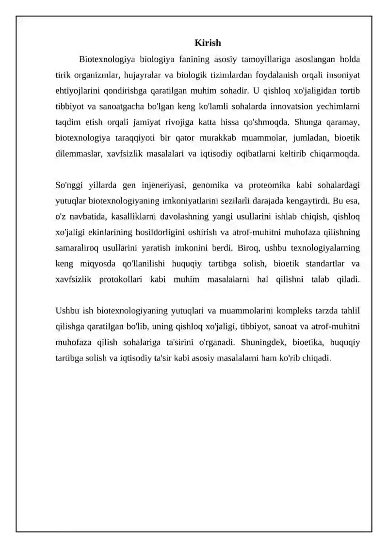 Biotexnologiyaning yutuqlari va muammolari 3