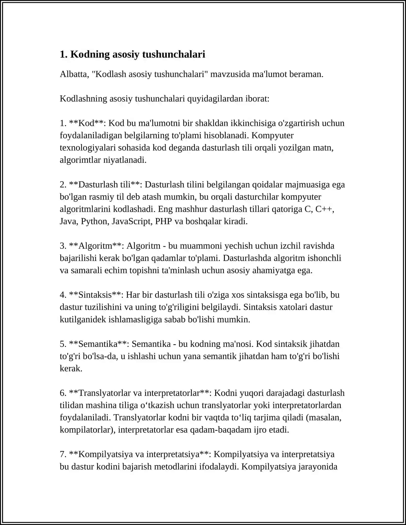 KODLAR HAQIDA 3