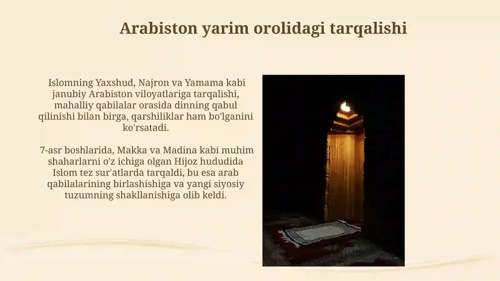 Islomning paydo boʻlishi va tarqalishi 3